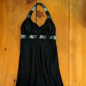 Dressy Beaded Halter Maternity Dress Size Small